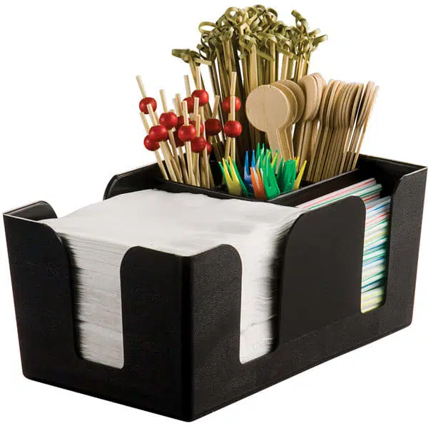 KH-CLASSIK-CHEF-BAR-CADDY-NAPKIN-STRAW-HOLDER-240-x-150-x-105mm-BLACK-
