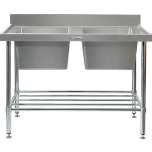 Double Sink Bench With Splashback